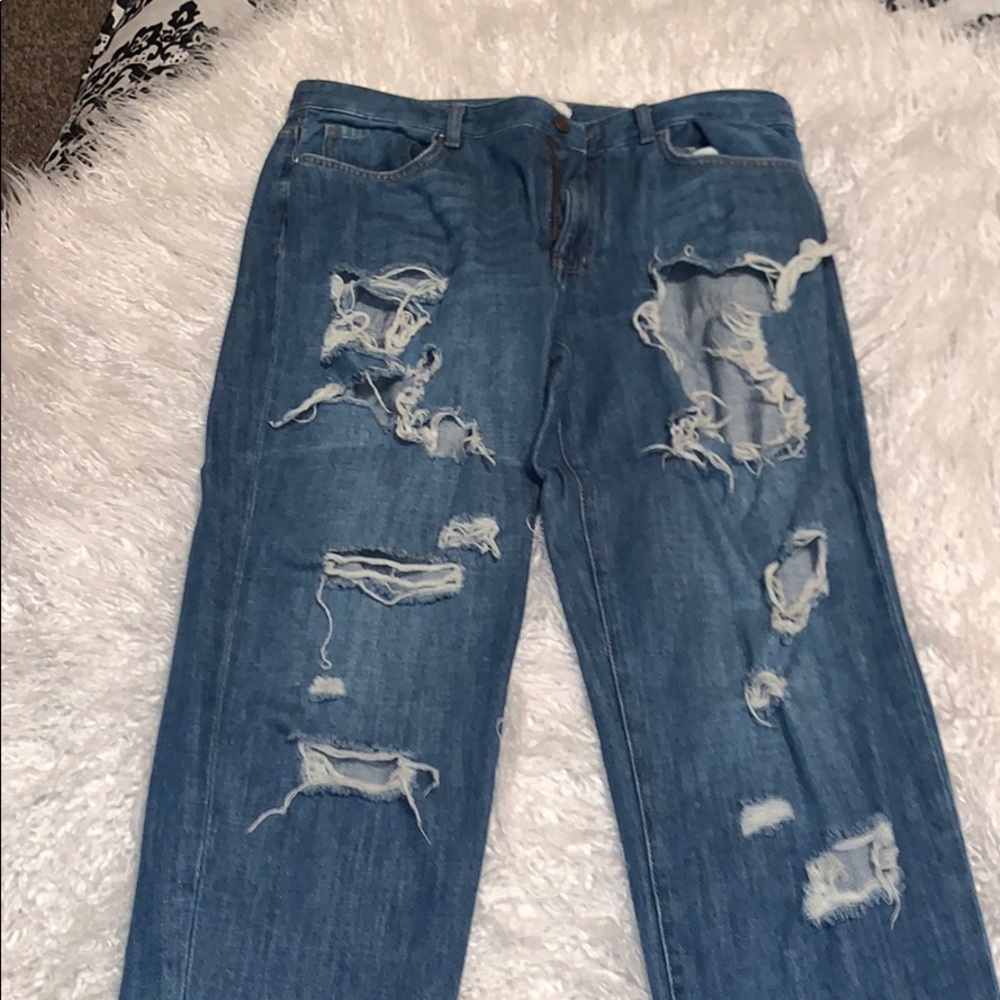 Dark blue jeans